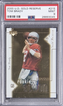2000 Upper Deck Gold Reserve #215 Tom Brady Rookie Card (#0664/2500) – PSA MINT 9